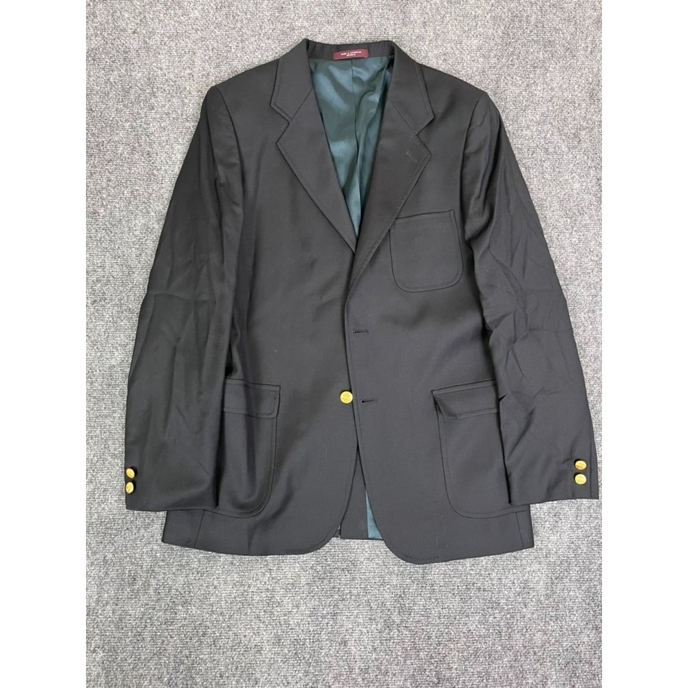 Brooks Brothers Brooksease Mens Blazer Gold Metal Buttons Worsted Wool 20